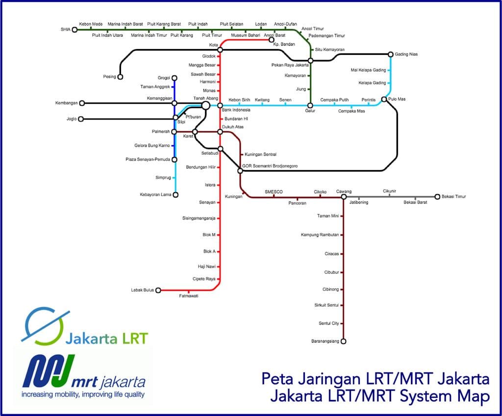 ჯაკარტა lrt რუკა