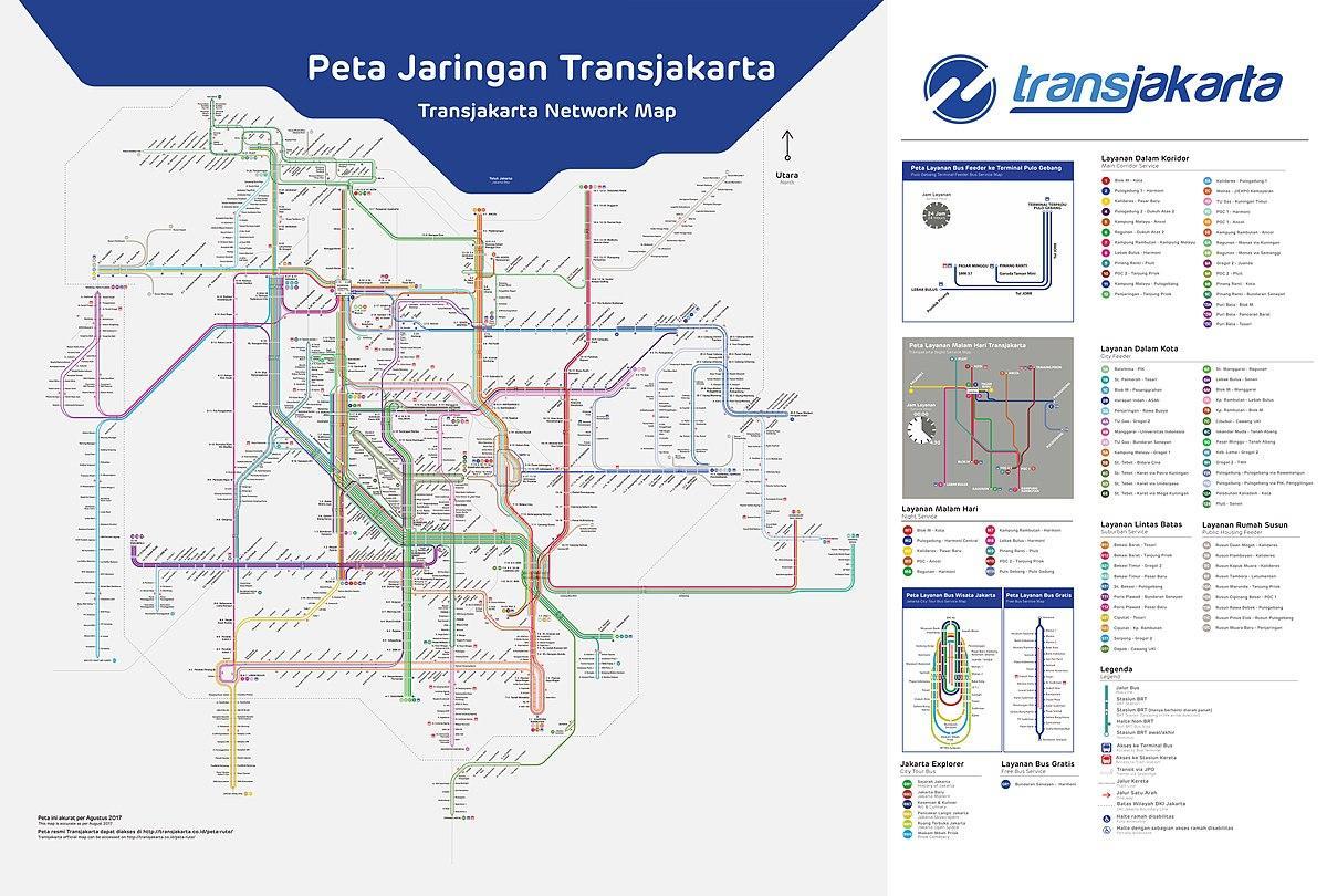 transJakarta მარშრუტის რუკა