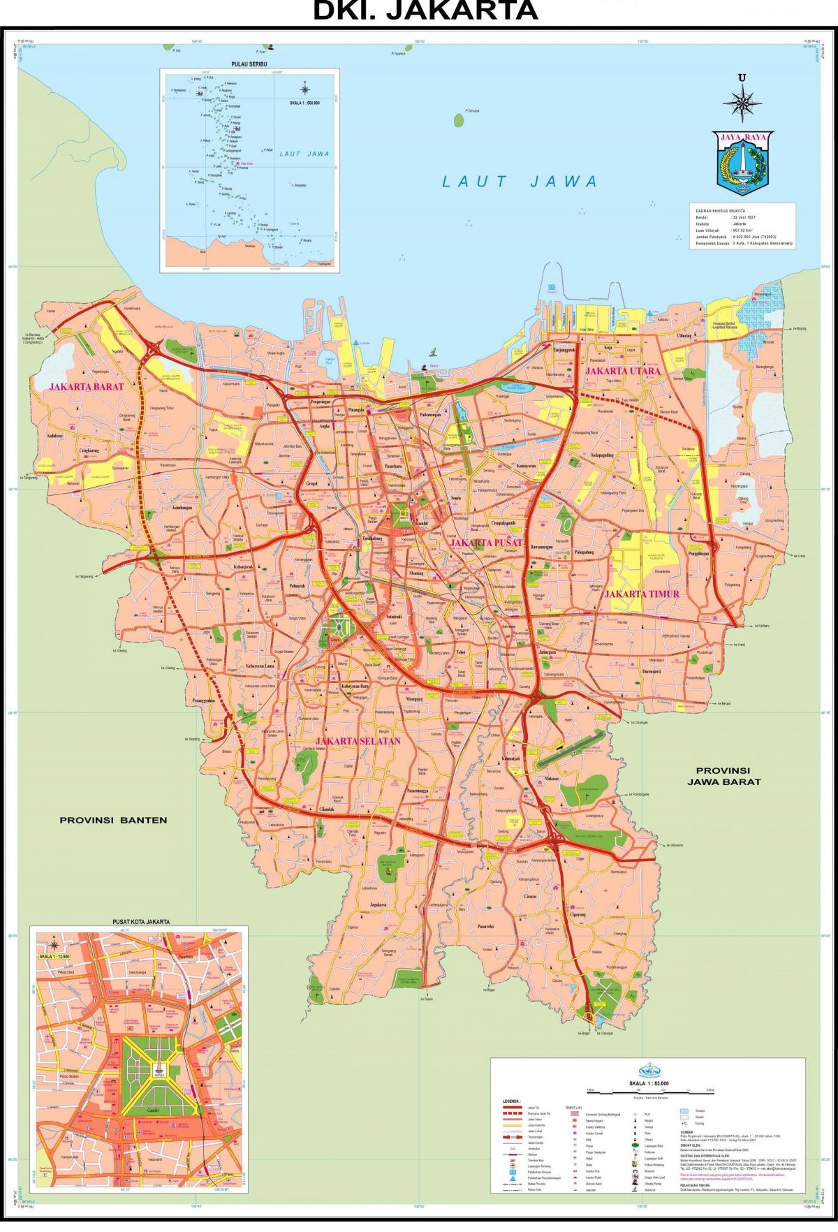 ცენტრალური Jakarta რუკა