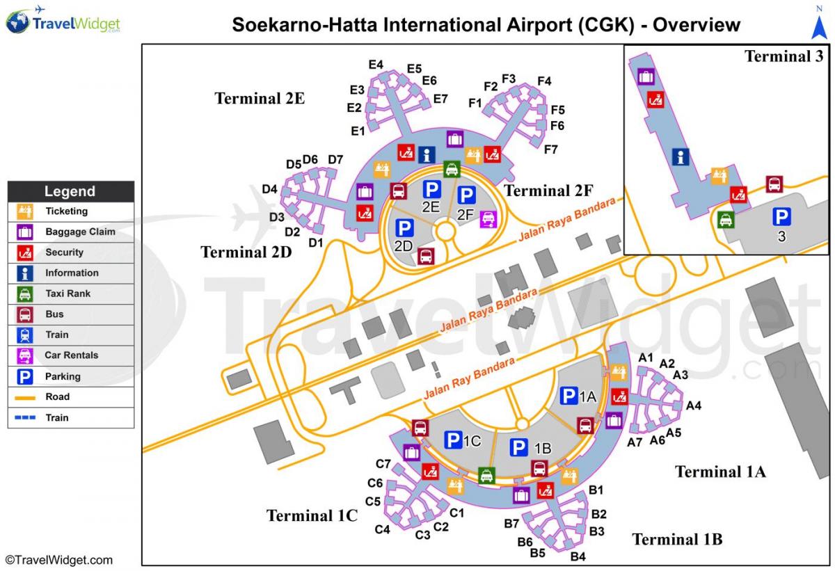soekarno hatta აეროპორტის ტერმინალის რუკა