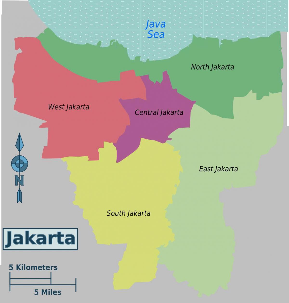 რუკა Jakarta უბანი