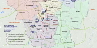 რუკა დასავლეთის Jakarta