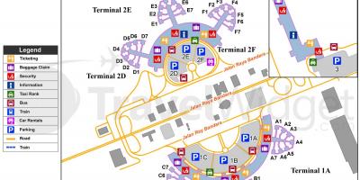 Soekarno hatta აეროპორტის ტერმინალის რუკა